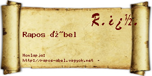 Rapos Ábel névjegykártya